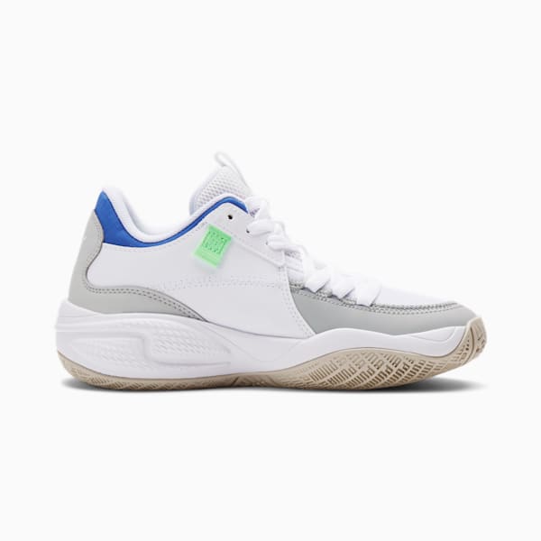 Court Rider Twofold Basketball Shoes JR, Puma White-Palace Blue, extralarge