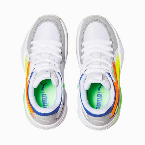 Court Rider Twofold Basketball Shoes JR, Puma White-Palace Blue, extralarge