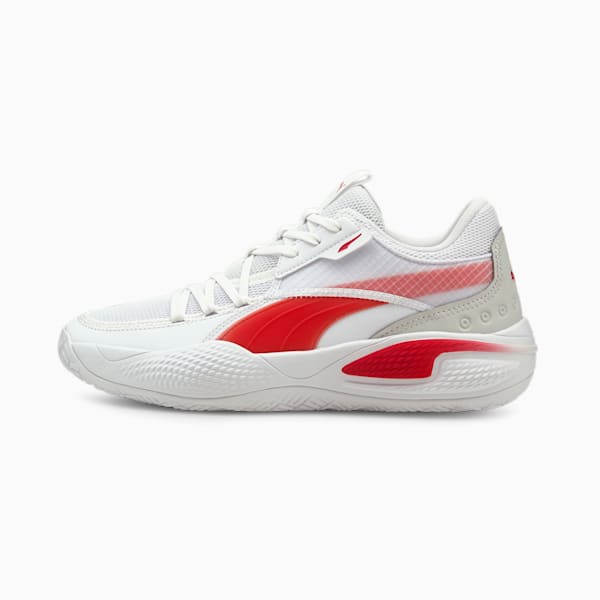 Court Rider Team Unisex Sneakers, Puma White-High Risk Red, extralarge-IND