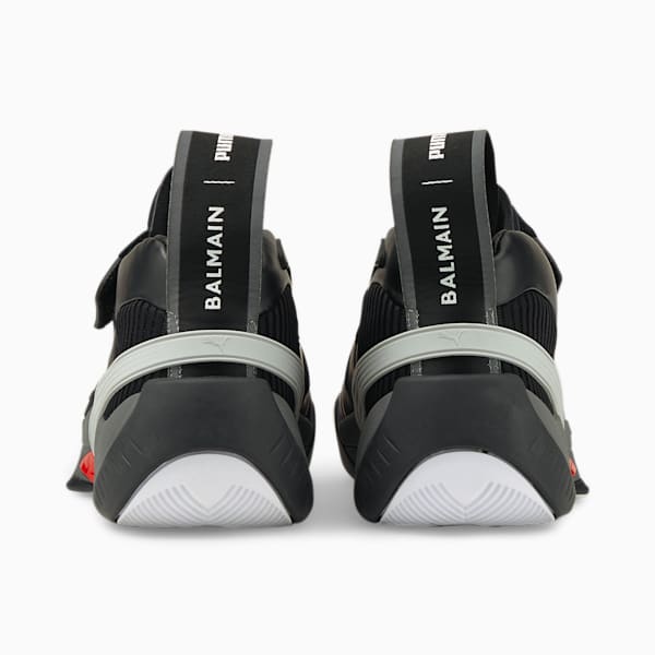 メンズ PUMA x BALMAIN コート バスケットボール シューズ, Puma Black-High Risk Red