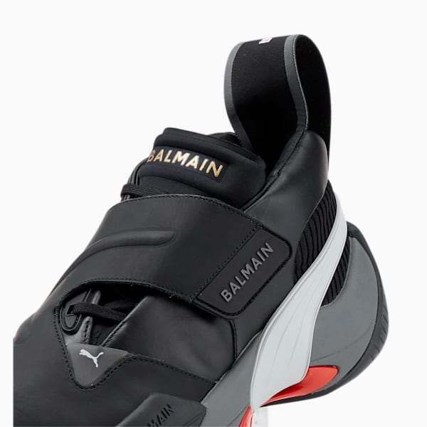 PUMA x BALMAIN Court Basketball Shoes, Puma Black-High Risk Red