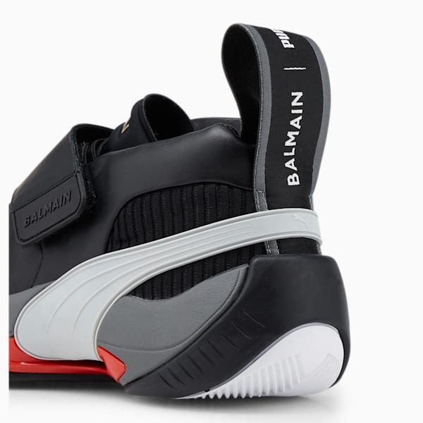 PUMA x BALMAIN Court Basketball Shoes, Puma Black-High Risk Red, extralarge