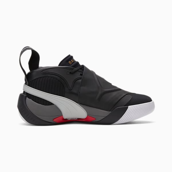 PUMA x BALMAIN Court Basketball Shoes, Puma Black-High Risk Red, extralarge