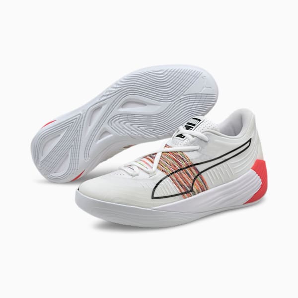 Fusion Nitro Spectra Basketball Shoes, Puma White-Sunblaze, extralarge-GBR
