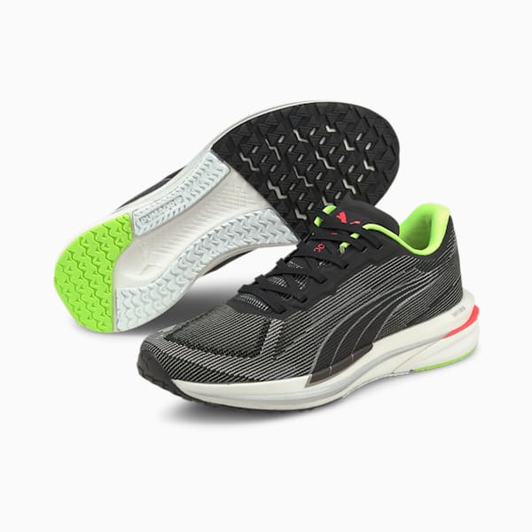 Velocity Nitro Women's Running Shoes, Puma Black-Puma Silver-Sunblaze, extralarge-IND