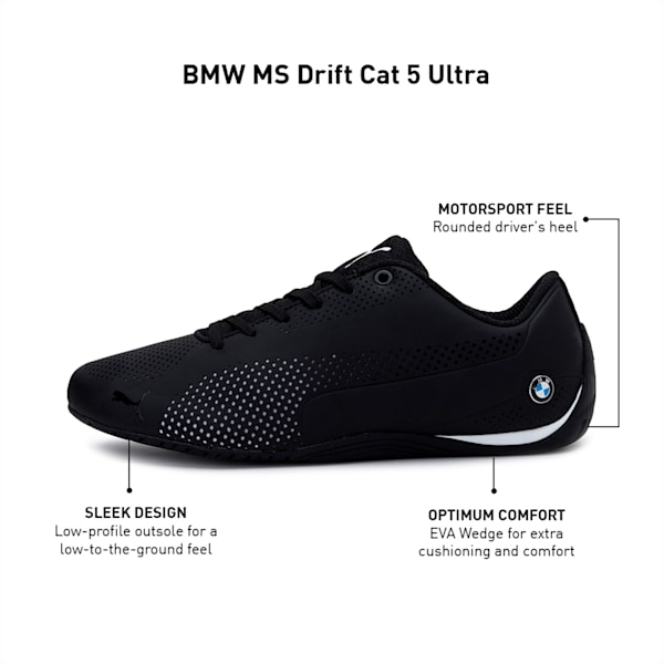 BMW Motorsport Drift Cat 5 Ultra Unisex Shoes, Puma Black-Puma White, extralarge-IND