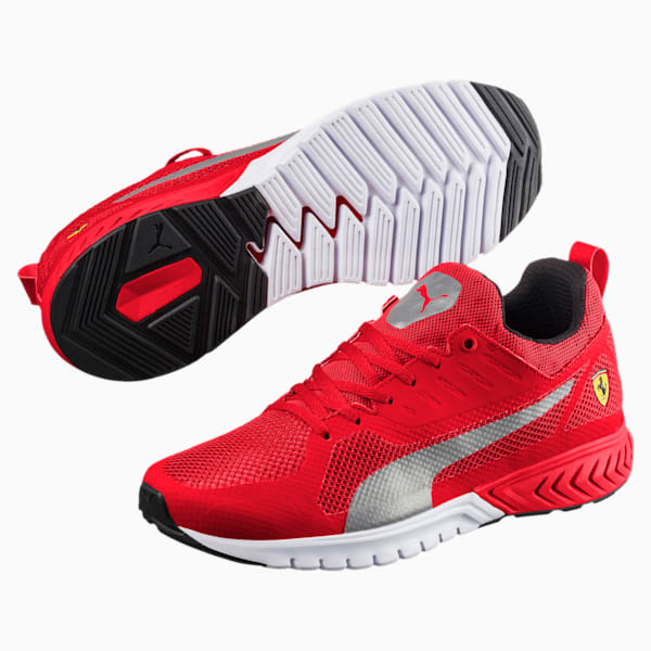SF Pitlane Dual Ignite Unisex Shoes, Rosso Corsa-Silver-White, extralarge-IND