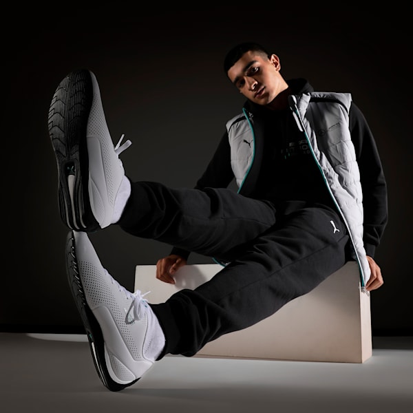 Mercedes Drift Cat Ultra Shoes, Puma White-Spectra Green-Puma Black, extralarge-IND