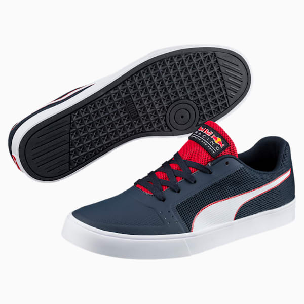 Red Bull Racing Wings Vulc Shoes, Total Eclipse-Puma White-Chinese Red, extralarge