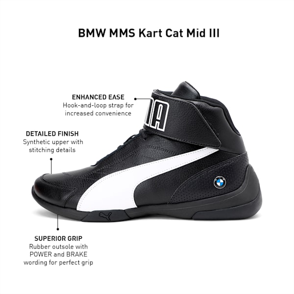 BMW M Motorsport Kart Cat III Mid Men's Shoes, Anthracite-Puma White
