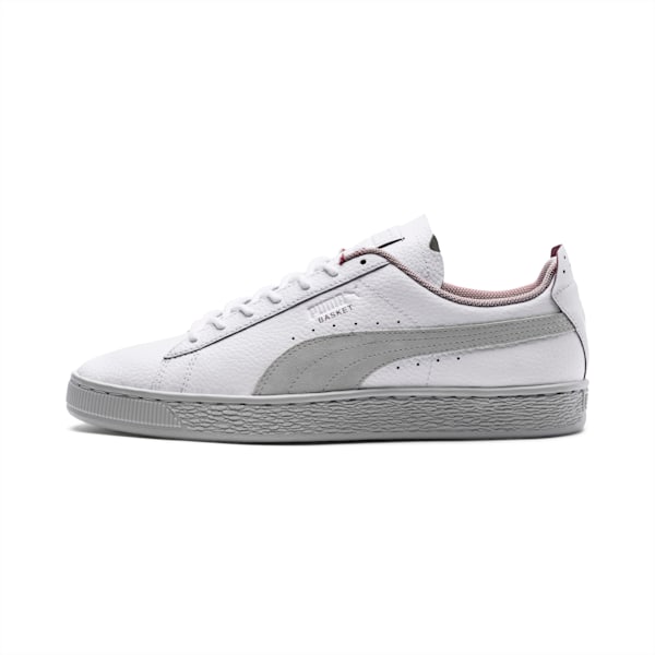 SF Basket LS Unisex Shoes, Puma White-Glacier Gray-Glacier Gray, extralarge-IND