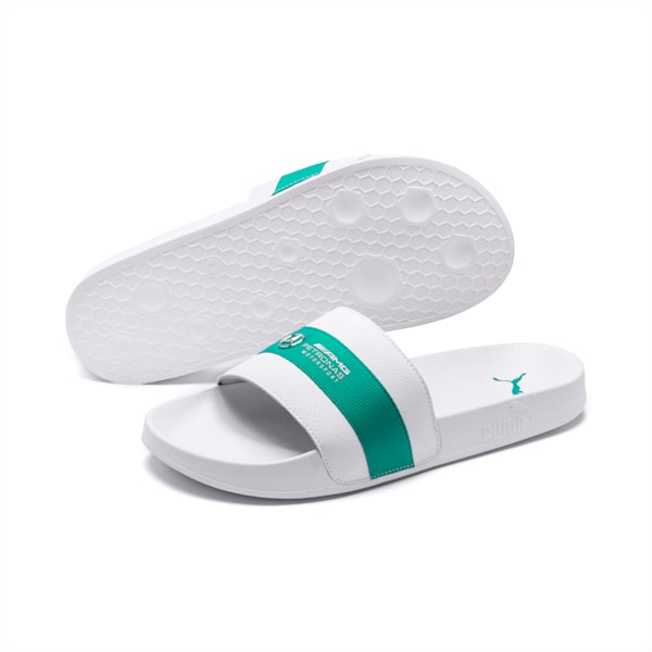 Puma mercedes mapm leadcat white & green casual sandal discount