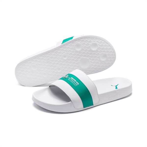 MAPM Leadcat Slides, Puma White-Spectra Green, extralarge