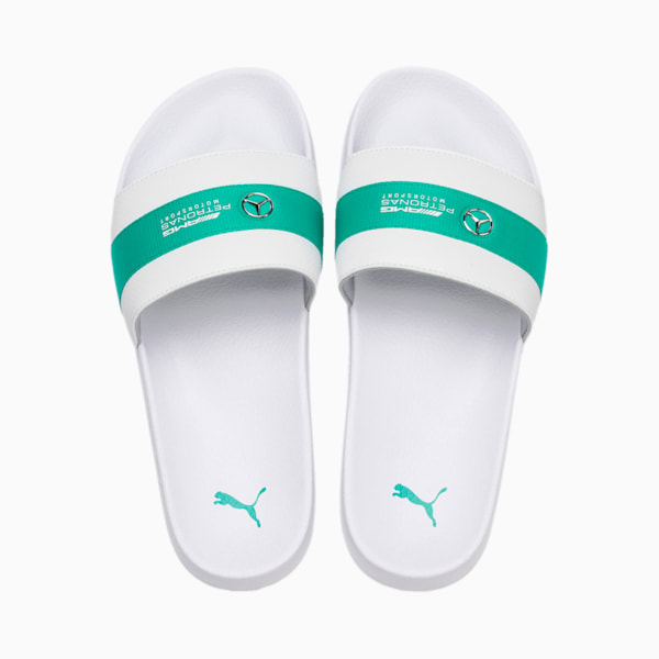 MAPM Leadcat Slides, Puma White-Spectra Green, extralarge