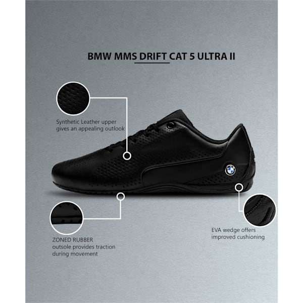 BMW M Motorsport Drift Cat Ultra 5 II Unisex Sneakers, Puma Black-Puma Black, extralarge-IND