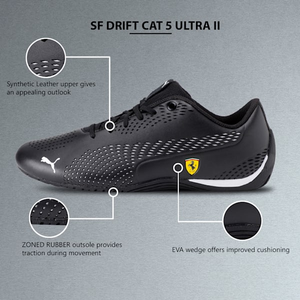 Scuderia Ferrari Drift Cat 5 Ultra II Sneakers, Puma Black-Puma White, extralarge-IND