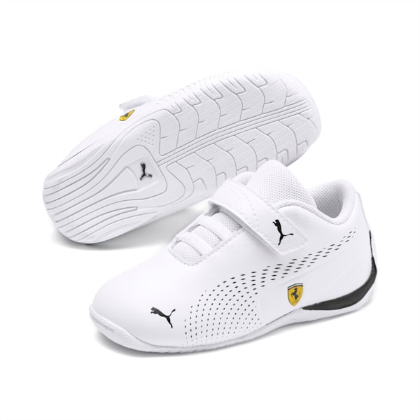 Scuderia Ferrari Drift Cat 5 Ultra II Toddler Shoes, Puma White-Puma Black, extralarge