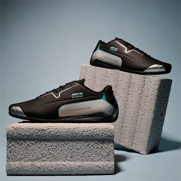 Mercedes-AMG Petronas Drift Cat 8 Motorsport Shoes, Puma Black-Puma Silver, extralarge-IND