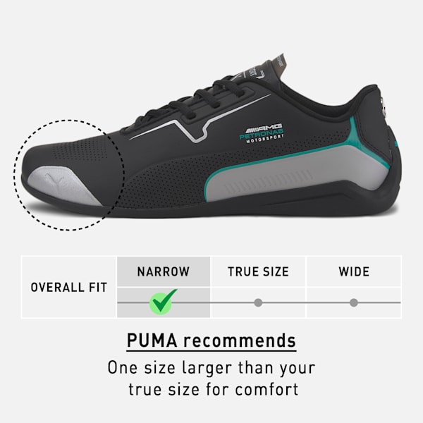 Mercedes-AMG Petronas Drift Cat 8 Motorsport Shoes, Puma Black-Puma Silver, extralarge-IND