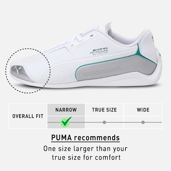 Mercedes-AMG Petronas Drift Cat 8 Unisex Motorsport Shoes, Puma White-Puma Silver, extralarge-IND