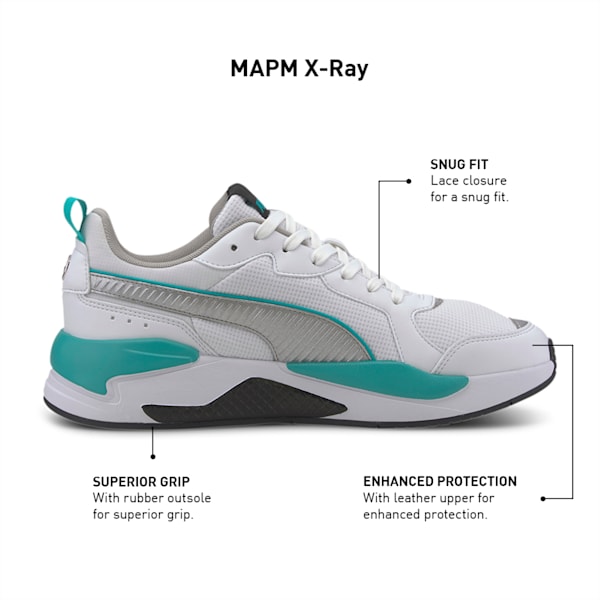 Mercedes X-Ray Unisex Sneakers, Puma White-Puma Silver-Puma Black, extralarge-IND