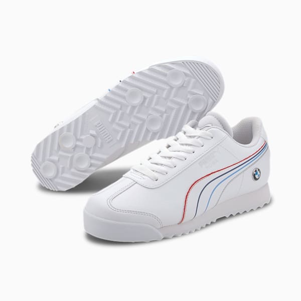 BMW M Motorsport Roma Boys' Sneakers JR, Puma White-Puma White, extralarge