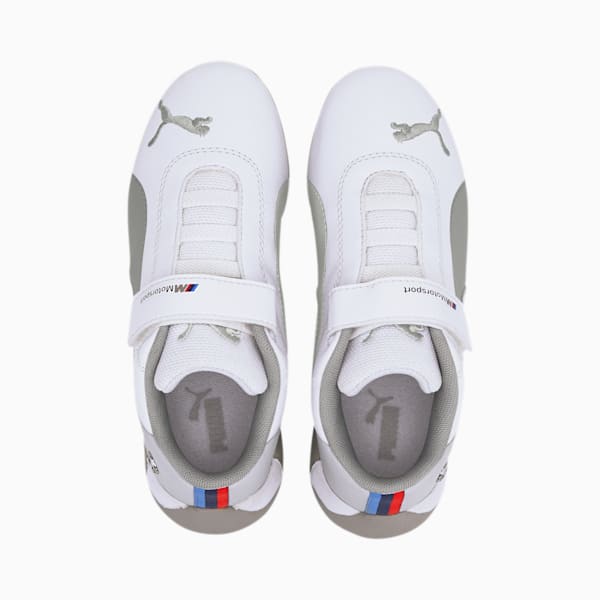 BMW M Motorsport R-Cat Little Kids' Motorsport Shoes, Puma White-Puma White, extralarge