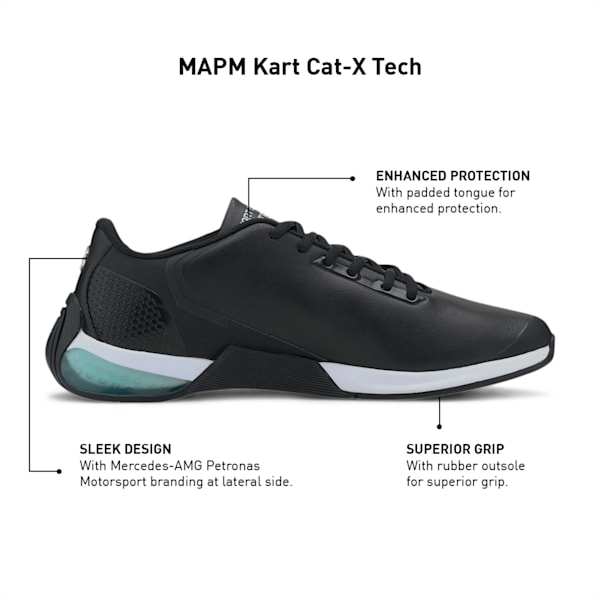 Mercedes Kart Cat-X Tech Sneakers, Puma Black-Spectra Green-Puma Black, extralarge-IND