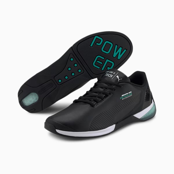 Mercedes Kart Cat-X Tech Sneakers, Puma Black-Spectra Green-Puma Black, extralarge-IND
