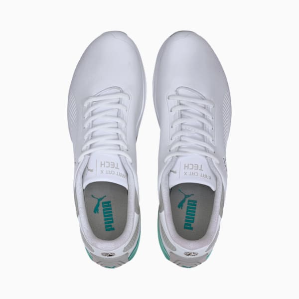 Mercedes Kart Cat-X Tech Sneakers, Puma White-Spectra Green-Mercedes Team Silver, extralarge-IND