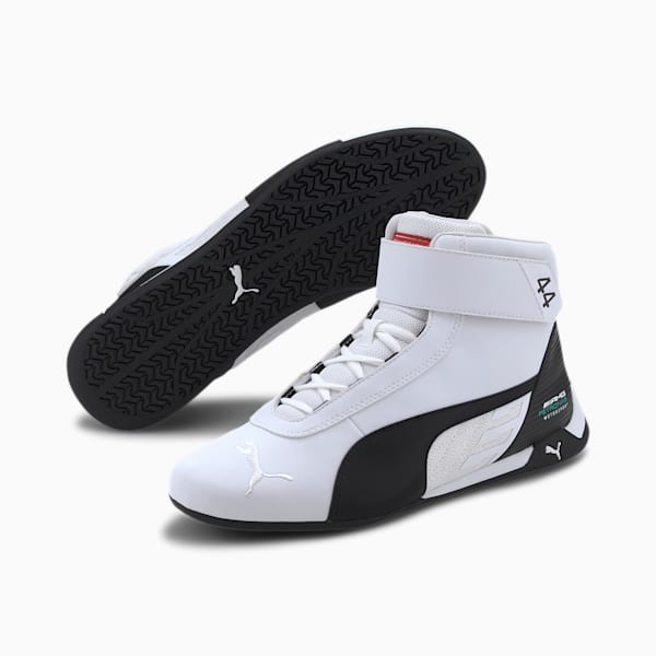 Mercedes R-Cat Mid Men's Sneakers, Puma White-Puma Black, extralarge-IND