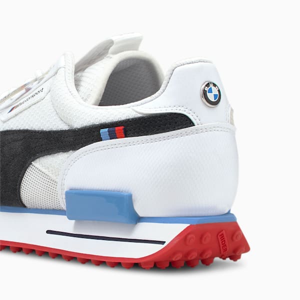 BMW M Motorsport Future Rider Men's Sneakers, Puma White-Puma Black-High Risk Red, extralarge