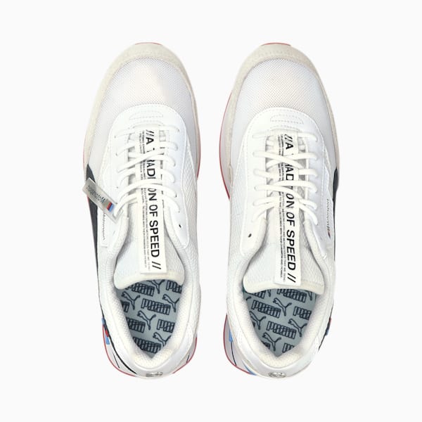BMW M Motorsport Future Rider Men's Sneakers, Puma White-Puma Black-High Risk Red, extralarge