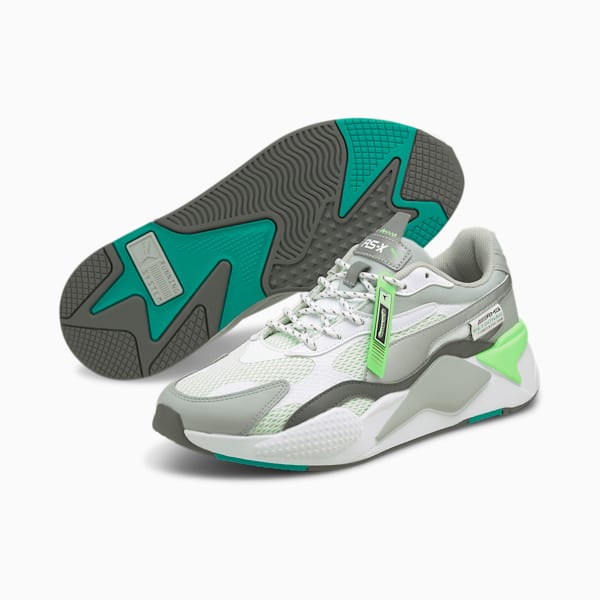 Mercedes-AMG Petronas F1 RS-X³ Men's Sneakers, Puma White-Puma Silver, extralarge