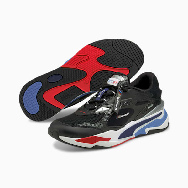 BMW M Motorsport RS-Fast Men's Sneakers, Puma Black-Marina-High Risk Red, extralarge