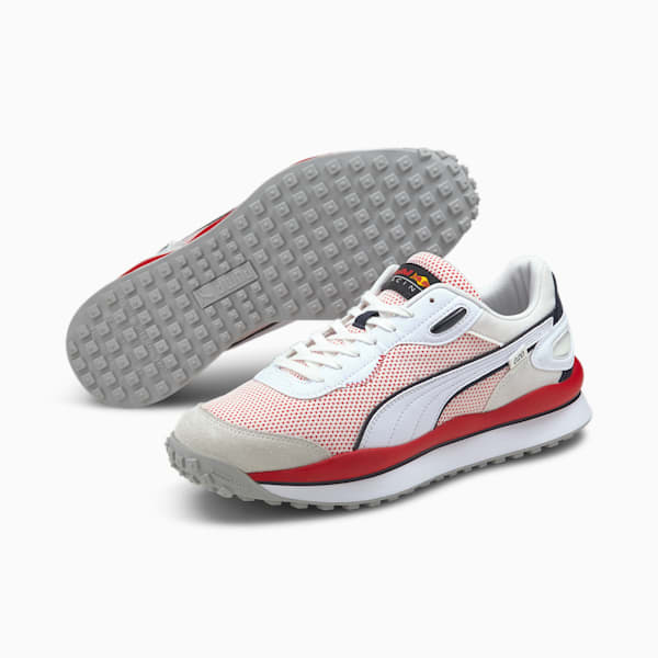 Red Bull Racing Style Rider Men's Sneakers, Puma White-Puma White, extralarge
