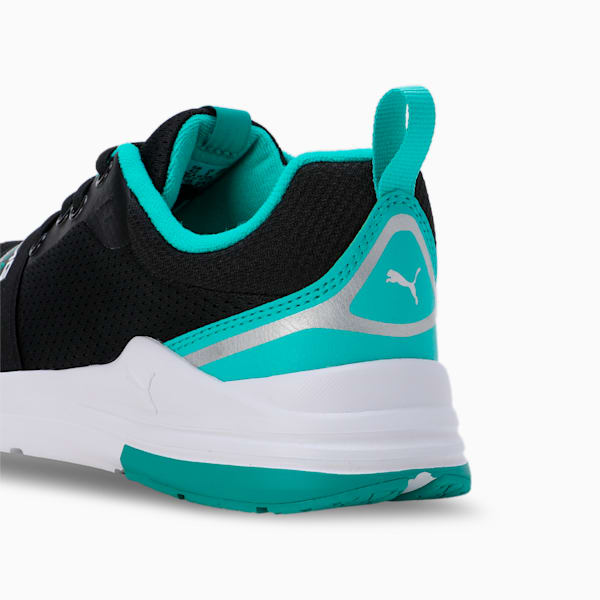 Mercedes AMG Petronas F1 Wired Run Sneakers, Puma Black-Puma Black-Spectra Green, extralarge-IND
