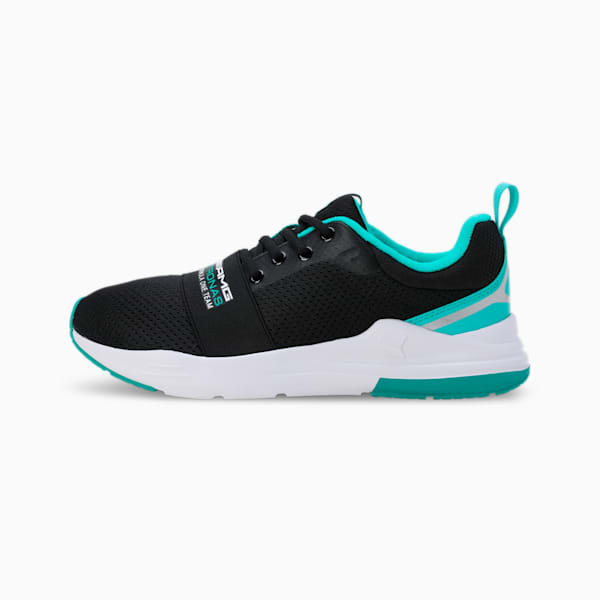Mercedes AMG Petronas F1 Wired Run Sneakers, Puma Black-Puma Black-Spectra Green, extralarge-IND