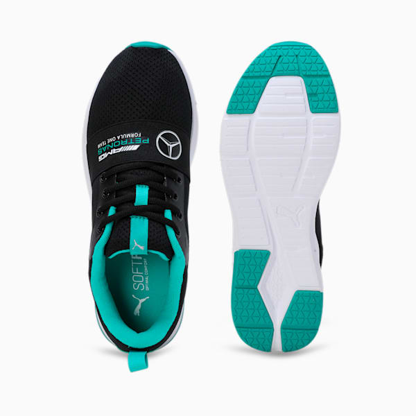 Mercedes AMG Petronas F1 Wired Run Sneakers, Puma Black-Puma Black-Spectra Green, extralarge-IND