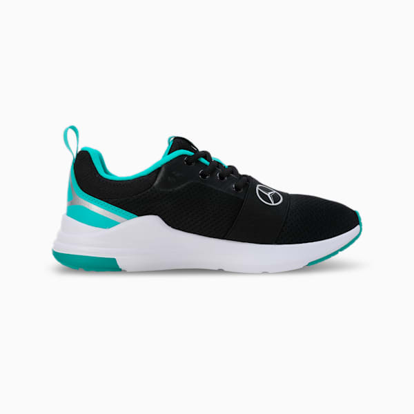 Mercedes AMG Petronas F1 Wired Run Sneakers, Puma Black-Puma Black-Spectra Green, extralarge-IND