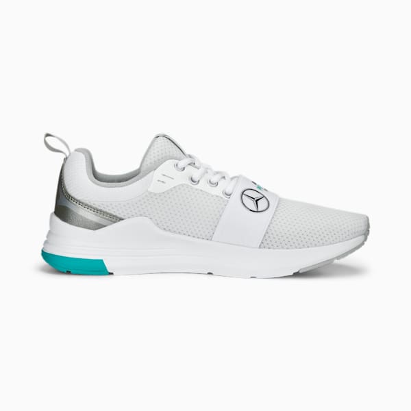 Mercedes AMG Petronas F1 Wired Run Unisex Sneakers, PUMA White-PUMA Silver, extralarge-IND