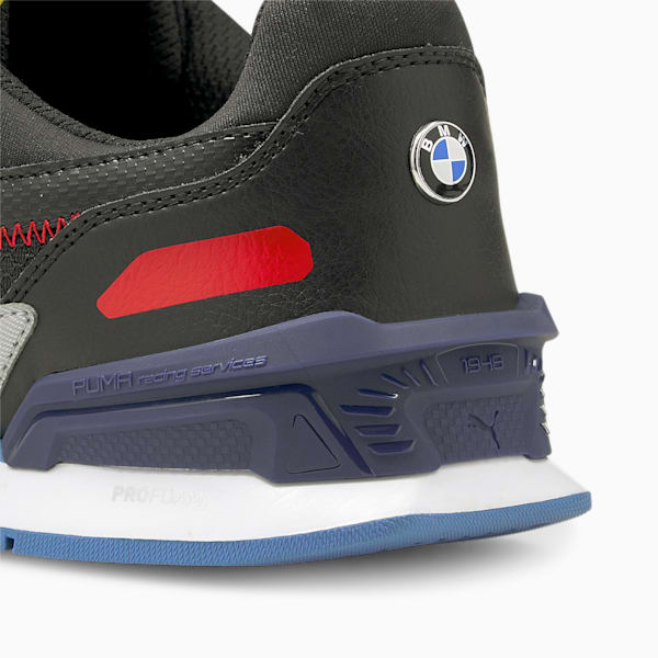 BMW M Motorsport Low Racer Men's Sneakers, Puma Black-Marina-Puma White, extralarge