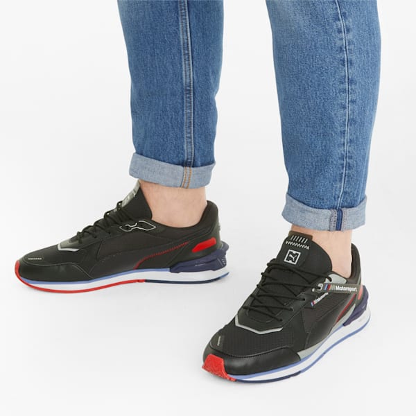 BMW M Motorsport Low Racer Men's Sneakers, Puma Black-Marina-Puma White, extralarge