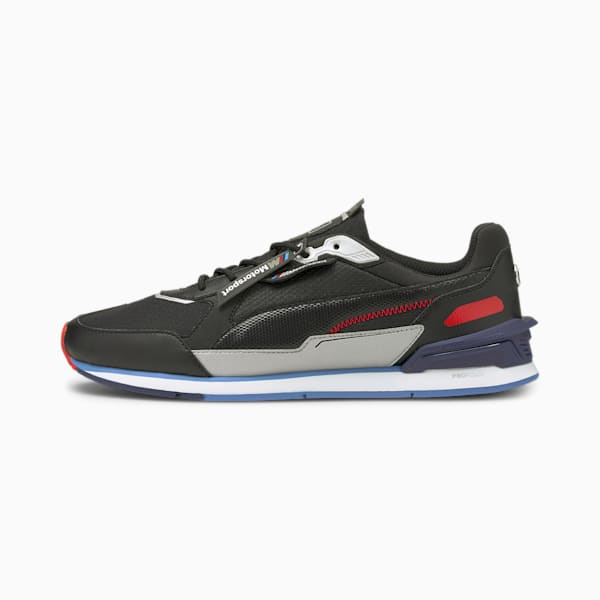 BMW M Motorsport Low Racer Men's Sneakers, Puma Black-Marina-Puma White, extralarge