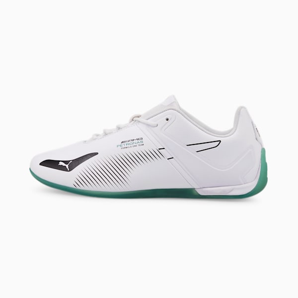 Mercedes F1 A3ROCAT Men's Motorsport Sneakers, Puma White-Puma White-Spectra Green, extralarge