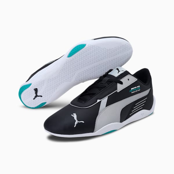 Mercedes F1 R-Cat Machina Motorsport Shoes, Puma Black-Puma Silver-Spectra Green, extralarge