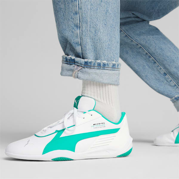 Mercedes AMG Petronas F1 R-Cat Machina Unisex Sneakers, PUMA White-Spectra Green-Spectra Green, extralarge-IND