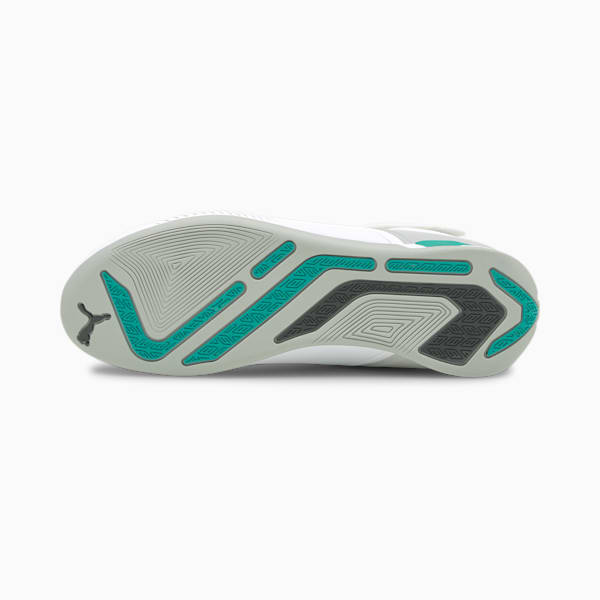 Mercedes AMG Petronas F1 A3ROCAT Mid Motorsport Sneakers, Puma White-Mercedes Team Silver-Spectra Green, extralarge-IND