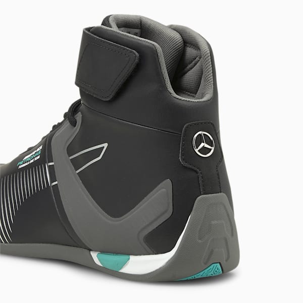 Mercedes AMG Petronas F1 A3ROCAT Mid Motorsport Sneakers, Puma Black-Puma Silver-Smoked Pearl, extralarge-IND