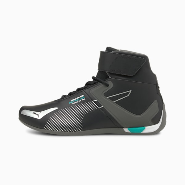 Mercedes AMG Petronas F1 A3ROCAT Mid Motorsport Sneakers, Puma Black-Puma Silver-Smoked Pearl, extralarge-IND